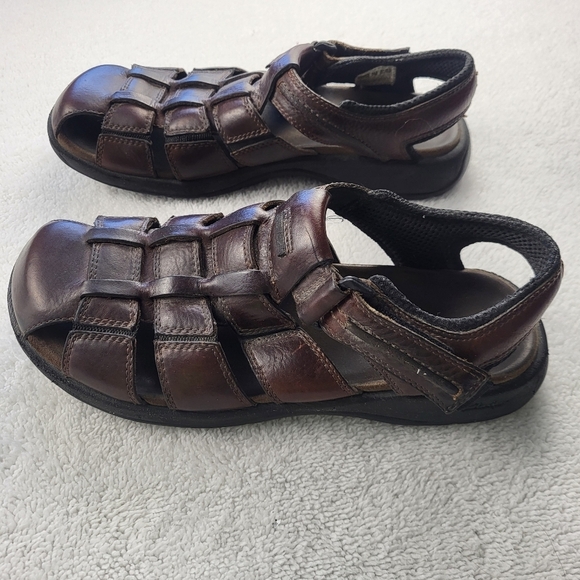 Clarks Leather Fisherman Sandal Men's Size9M In Brown - Picture 6 of 7